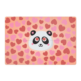 Магнитный плакат 3Х2 с принтом Влюбленная панда в Кировске, Полимерный материал с магнитным слоем | 6 деталей размером 9*9 см | Тематика изображения на принте: любовь | панда | сердце