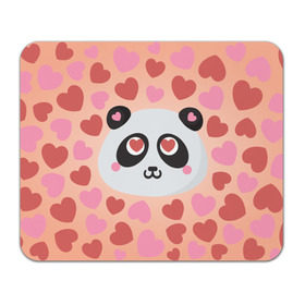 Коврик прямоугольный с принтом Влюбленная панда в Кировске, натуральный каучук | размер 230 х 185 мм; запечатка лицевой стороны | Тематика изображения на принте: любовь | панда | сердце