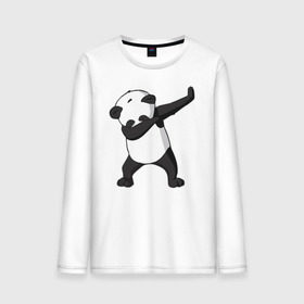 Мужской лонгслив хлопок с принтом Panda dab в Кировске, 100% хлопок |  | Тематика изображения на принте: дэб | панда