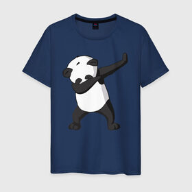 Мужская футболка хлопок с принтом Panda dab в Кировске, 100% хлопок | прямой крой, круглый вырез горловины, длина до линии бедер, слегка спущенное плечо. | дэб | панда