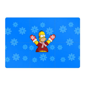 Магнитный плакат 3Х2 с принтом Симпсоны новогодние 2 в Кировске, Полимерный материал с магнитным слоем | 6 деталей размером 9*9 см | Тематика изображения на принте: simpsons | барт | барт симпсон | гомер | гомер симпсон | новый год | симпсоны | снег | снежинки
