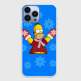Чехол для iPhone 13 Pro Max с принтом Симпсоны новогодние 2 в Кировске,  |  | simpsons | барт | барт симпсон | гомер | гомер симпсон | новый год | симпсоны | снег | снежинки