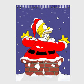Скетчбук с принтом Симпсоны новогодние 4 в Кировске, 100% бумага
 | 48 листов, плотность листов — 100 г/м2, плотность картонной обложки — 250 г/м2. Листы скреплены сверху удобной пружинной спиралью | simpsons | барт | барт симпсон | гомер | гомер симпсон | новый год | симпсоны | снег | снежинки