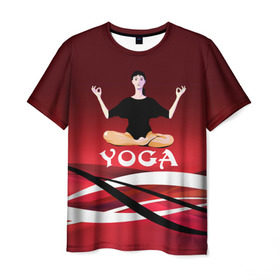 Мужская футболка 3D с принтом Yoga в Кировске, 100% полиэфир | прямой крой, круглый вырез горловины, длина до линии бедер | fitness | девушка | йога | прикольные картинки | спорт | фитнес | экстрим