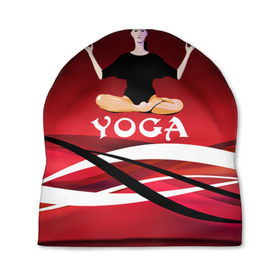 Шапка 3D с принтом Yoga в Кировске, 100% полиэстер | универсальный размер, печать по всей поверхности изделия | fitness | девушка | йога | прикольные картинки | спорт | фитнес | экстрим