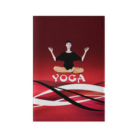 Обложка для паспорта матовая кожа с принтом Yoga в Кировске, натуральная матовая кожа | размер 19,3 х 13,7 см; прозрачные пластиковые крепления | Тематика изображения на принте: fitness | девушка | йога | прикольные картинки | спорт | фитнес | экстрим