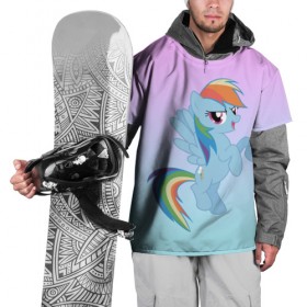 Накидка на куртку 3D с принтом Rainbowdash в Кировске, 100% полиэстер |  | mlp | pony | rainbowdash | raindbow dash | пони
