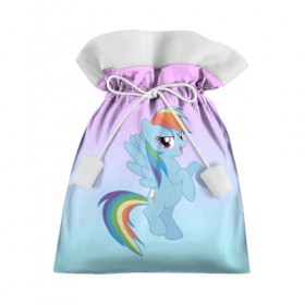 Подарочный 3D мешок с принтом Rainbowdash в Кировске, 100% полиэстер | Размер: 29*39 см | Тематика изображения на принте: mlp | pony | rainbowdash | raindbow dash | пони