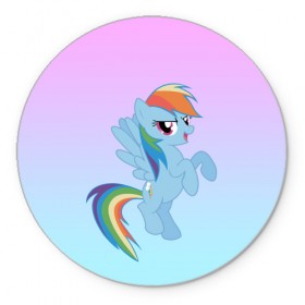 Коврик круглый с принтом Rainbowdash в Кировске, резина и полиэстер | круглая форма, изображение наносится на всю лицевую часть | mlp | pony | rainbowdash | raindbow dash | пони