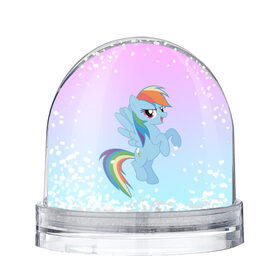 Снежный шар с принтом Rainbowdash в Кировске, Пластик | Изображение внутри шара печатается на глянцевой фотобумаге с двух сторон | mlp | pony | rainbowdash | raindbow dash | пони