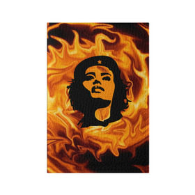 Обложка для паспорта матовая кожа с принтом Revolutionary girl в Кировске, натуральная матовая кожа | размер 19,3 х 13,7 см; прозрачные пластиковые крепления | звезда | огонь | патриотизм | пламя | революционер | революция | россия | че гевара