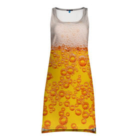 Платье-майка 3D с принтом Пивная тема в Кировске, 100% полиэстер | полуприлегающий силуэт, широкие бретели, круглый вырез горловины, удлиненный подол сзади. | пена | прикол | пузырьки