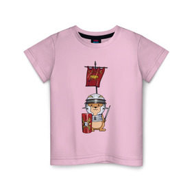 Детская футболка хлопок с принтом Хомячок-воин! в Кировске, 100% хлопок | круглый вырез горловины, полуприлегающий силуэт, длина до линии бедер | легионер | рим | хомяк