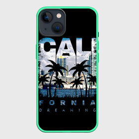 Чехол для iPhone 13 с принтом Калифорния в Кировске,  |  | america | beach | california state | los angeles | palm trees | sea | states | united | usa | америки | калифорния | лос анджелес | море | пальмы | пляж | соединенные | сша | штат | штаты