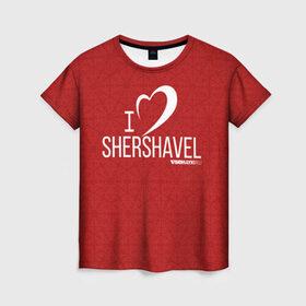 Женская футболка 3D с принтом Love Shershavel 3 в Кировске, 100% полиэфир ( синтетическое хлопкоподобное полотно) | прямой крой, круглый вырез горловины, длина до линии бедер | gesh | геш | зима | сноуборд | шерегеш | шершавель