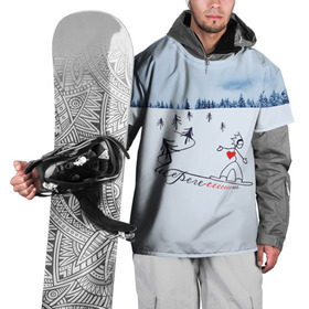 Накидка на куртку 3D с принтом Шерегеш в Кировске, 100% полиэстер |  | gesh | геш | лыжи | лыжник | сноуборд | шерегеш | шершавель