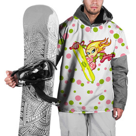 Накидка на куртку 3D с принтом Snowboard girl 5 в Кировске, 100% полиэстер |  | 