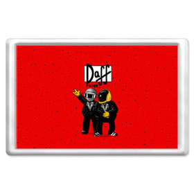 Магнит 45*70 с принтом Daff Punk в Кировске, Пластик | Размер: 78*52 мм; Размер печати: 70*45 | donut | homer | music | simpson | барт | гомер | музыка | пончик | симпсон