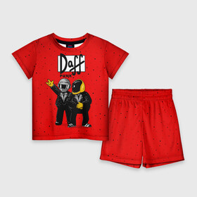 Детский костюм с шортами 3D с принтом Daff Punk в Кировске,  |  | donut | homer | music | simpson | барт | гомер | музыка | пончик | симпсон