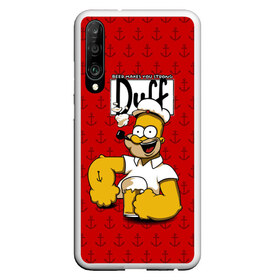 Чехол для Honor P30 с принтом Duff Beer в Кировске, Силикон | Область печати: задняя сторона чехла, без боковых панелей | bart | donut | griffin | homer | popeye | simpson | барт | гомер | гриффин | капитан | моряк | симпсон | стьюи | якорь