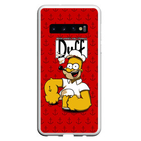 Чехол для Samsung Galaxy S10 с принтом Duff Beer в Кировске, Силикон | Область печати: задняя сторона чехла, без боковых панелей | bart | donut | griffin | homer | popeye | simpson | барт | гомер | гриффин | капитан | моряк | симпсон | стьюи | якорь