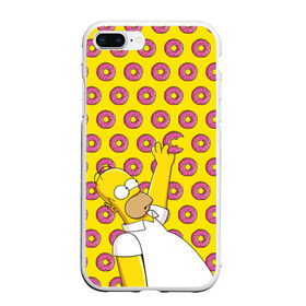 Чехол для iPhone 7Plus/8 Plus матовый с принтом Пончики Гомера Симпсона в Кировске, Силикон | Область печати: задняя сторона чехла, без боковых панелей | donut | homer | simpson | гомер | еда | плюшка | пончик | симпсон