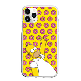 Чехол для iPhone 11 Pro Max матовый с принтом Пончики Гомера Симпсона в Кировске, Силикон |  | Тематика изображения на принте: donut | homer | simpson | гомер | еда | плюшка | пончик | симпсон