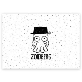 Поздравительная открытка с принтом Zoidberg в Кировске, 100% бумага | плотность бумаги 280 г/м2, матовая, на обратной стороне линовка и место для марки
 | Тематика изображения на принте: breaking bad | futurama | heisenberg | hermes | zoidberg | во все тяжкие | зойдберг | робот | футурама | хайзенберг