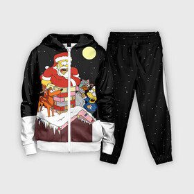 Детский костюм 3D с принтом Симпсон   Санта Клаус в Кировске,  |  | bart | christmas | happy new year | homer simpson | the simpsons | барт | гомер | дед мороз | луна | новый год | олень | подарки | санта | снег | собака | сосульки