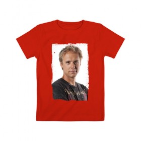 Детская футболка хлопок с принтом Armin van Buuren (retro style) в Кировске, 100% хлопок | круглый вырез горловины, полуприлегающий силуэт, длина до линии бедер | Тематика изображения на принте: 