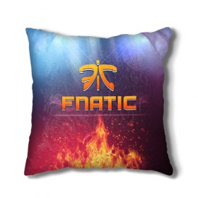 Подушка 3D с принтом Fnatic Team в Кировске, наволочка – 100% полиэстер, наполнитель – холлофайбер (легкий наполнитель, не вызывает аллергию). | состоит из подушки и наволочки. Наволочка на молнии, легко снимается для стирки | Тематика изображения на принте: best team | fnatic | team