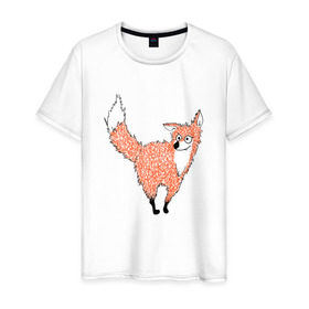 Мужская футболка хлопок с принтом Crazy fox в Кировске, 100% хлопок | прямой крой, круглый вырез горловины, длина до линии бедер, слегка спущенное плечо. | crazy | fox | безумная | веселая | лиса | лисичка | лисички тупички