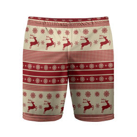 Мужские шорты 3D спортивные с принтом Зимние олени в Кировске,  |  | happy new year | ёлка | зима | олень | праздник | снег | снежинка