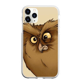 Чехол для iPhone 11 Pro матовый с принтом Грустная сова в Кировске, Силикон |  | глаза | клюв | пернатые | перья | прикольные картинки | птица | сова