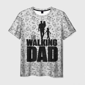 Мужская футболка 3D с принтом Walking Dad в Кировске, 100% полиэфир | прямой крой, круглый вырез горловины, длина до линии бедер | carl | dad | rick | walking dead | zombie | дети | дочь | зомби | отец | папа | сын | ходячие мертвецы