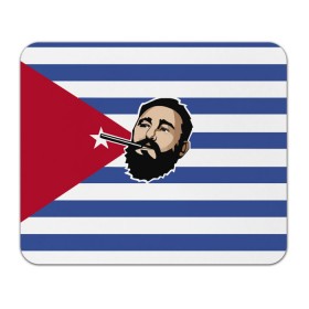 Коврик прямоугольный с принтом Fidel Castro в Кировске, натуральный каучук | размер 230 х 185 мм; запечатка лицевой стороны | Тематика изображения на принте: castro | che | fidel | guevara | гевара | кастро | фидель | че