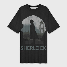 Платье-футболка 3D с принтом Sherlock World в Кировске,  |  | doctor | holmes | холмс | шерлок