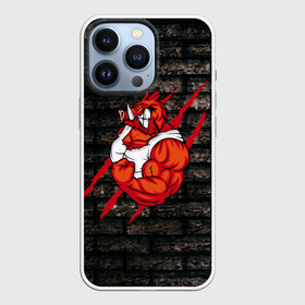 Чехол для iPhone 13 Pro с принтом Кабан качок Style в Кировске,  |  | Тематика изображения на принте: бодибилдинг | кабан | мышцы | свинья | сила