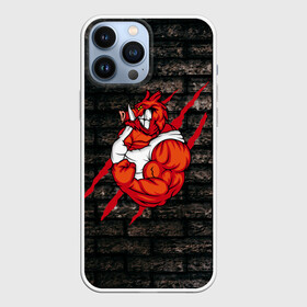 Чехол для iPhone 13 Pro Max с принтом Кабан качок Style в Кировске,  |  | Тематика изображения на принте: бодибилдинг | кабан | мышцы | свинья | сила