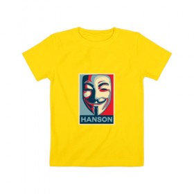Детская футболка хлопок с принтом Гай Фокс в Кировске, 100% хлопок | круглый вырез горловины, полуприлегающий силуэт, длина до линии бедер | Тематика изображения на принте: hanson | v | vendetta | вендетта | маска