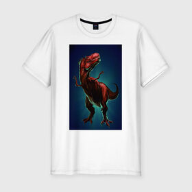 Мужская футболка премиум с принтом Dino в Кировске, 92% хлопок, 8% лайкра | приталенный силуэт, круглый вырез ворота, длина до линии бедра, короткий рукав | dino | dinosaur | t rex | дино | динозавр | монстр | ящерица