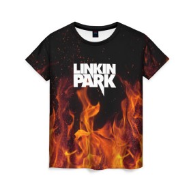 Женская футболка 3D с принтом Linkin park в Кировске, 100% полиэфир ( синтетическое хлопкоподобное полотно) | прямой крой, круглый вырез горловины, длина до линии бедер | rok | линкин | музыка | парк | рок