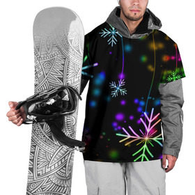Накидка на куртку 3D с принтом Новогодняя ночь в Кировске, 100% полиэстер |  | happy new year | конфетти | снежинки