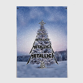 Постер с принтом Новогодний рок в Кировске, 100% бумага
 | бумага, плотность 150 мг. Матовая, но за счет высокого коэффициента гладкости имеет небольшой блеск и дает на свету блики, но в отличии от глянцевой бумаги не покрыта лаком | metallica | елка | металлика | нг | новогодний рок | новый год | новый год 2017 | снег