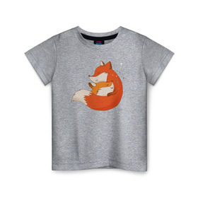 Детская футболка хлопок с принтом Лисички в Кировске, 100% хлопок | круглый вырез горловины, полуприлегающий силуэт, длина до линии бедер | Тематика изображения на принте: лиса | лисенок | лисица | лисичка