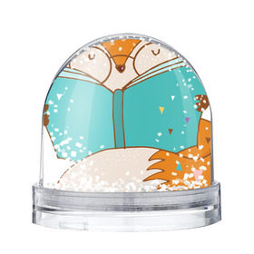 Снежный шар с принтом Лисица с книгой в Кировске, Пластик | Изображение внутри шара печатается на глянцевой фотобумаге с двух сторон | лиса | лисенок | лисица | лисичка