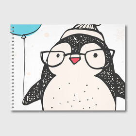 Альбом для рисования с принтом Пингвин с шариком в Кировске, 100% бумага
 | матовая бумага, плотность 200 мг. | christmas | new year | winter | зима | новый год | пингвин | рождество