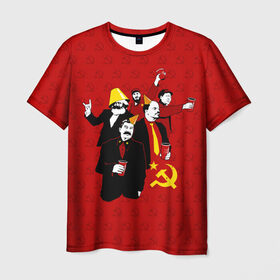 Мужская футболка 3D с принтом Communist Party в Кировске, 100% полиэфир | прямой крой, круглый вырез горловины, длина до линии бедер | lenin | october | party | red | russia | soviet union | stalin | ussr | большевик | коммунист | красный | ленин | октябрь | пати | россия | советский союз | ссср | сталин