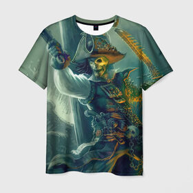 Мужская футболка 3D с принтом Пират в Кировске, 100% полиэфир | прямой крой, круглый вырез горловины, длина до линии бедер | gangplank | league of legends | lol | pirate | гангпланк | лига легенд | лол | пират