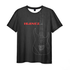 Мужская футболка 3D с принтом Ibanez в Кировске, 100% полиэфир | прямой крой, круглый вырез горловины, длина до линии бедер | Тематика изображения на принте: ibanez | айбанез | гитара | ибанез | электрогитара | электруха
